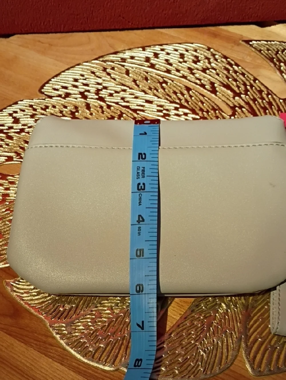 Catherine Malandrino Cream Faux Leather Wristlet Clutch